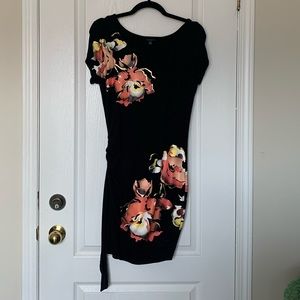 Le Chateau stretch cotton ruched side tie dress